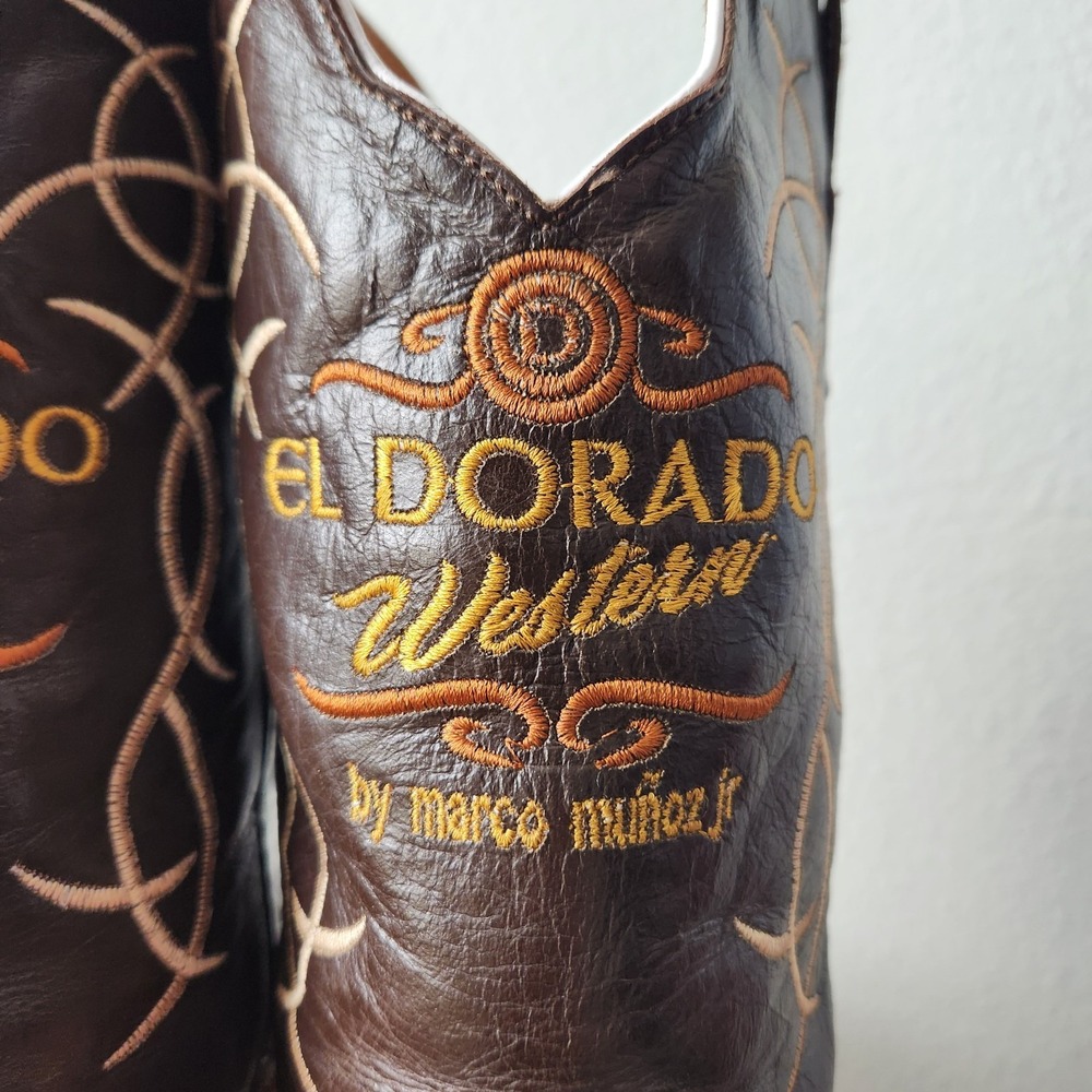 VTG El Dorado Python Western Cowboy Boots US 10.5 handmade León Mexico Muñoz - Picture 8 of 16